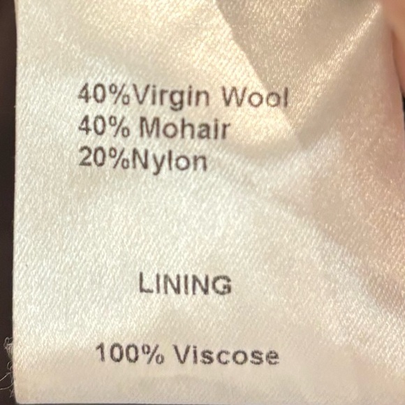 REISS Sz M Coat Dark Brown Textured Wool Turned Collar Button Pockets Lined - Picture 8 of 10